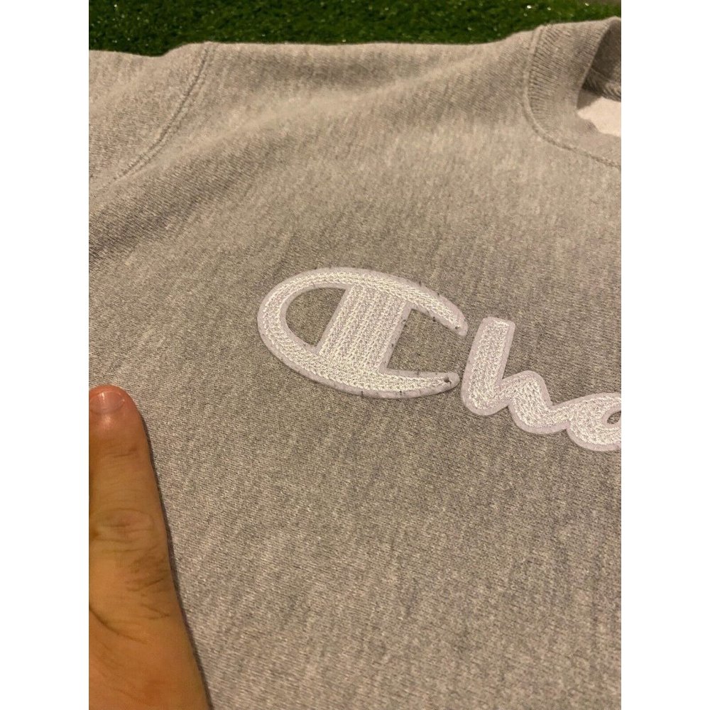 Retro Y2K Champion Reverse Weave Script spell out crewneck sweatshirt large - Picture 6 of 13